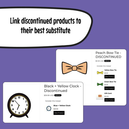 Link discontinued products to their best substitute