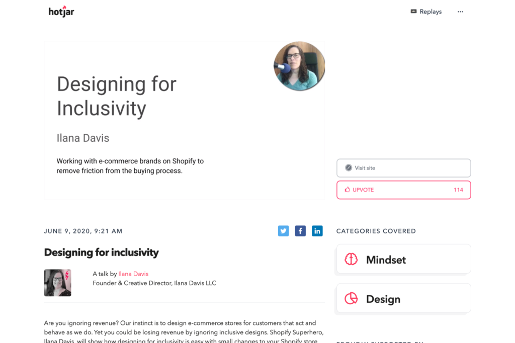 Hotjar Lightning Talk: Designin for Inclusivity